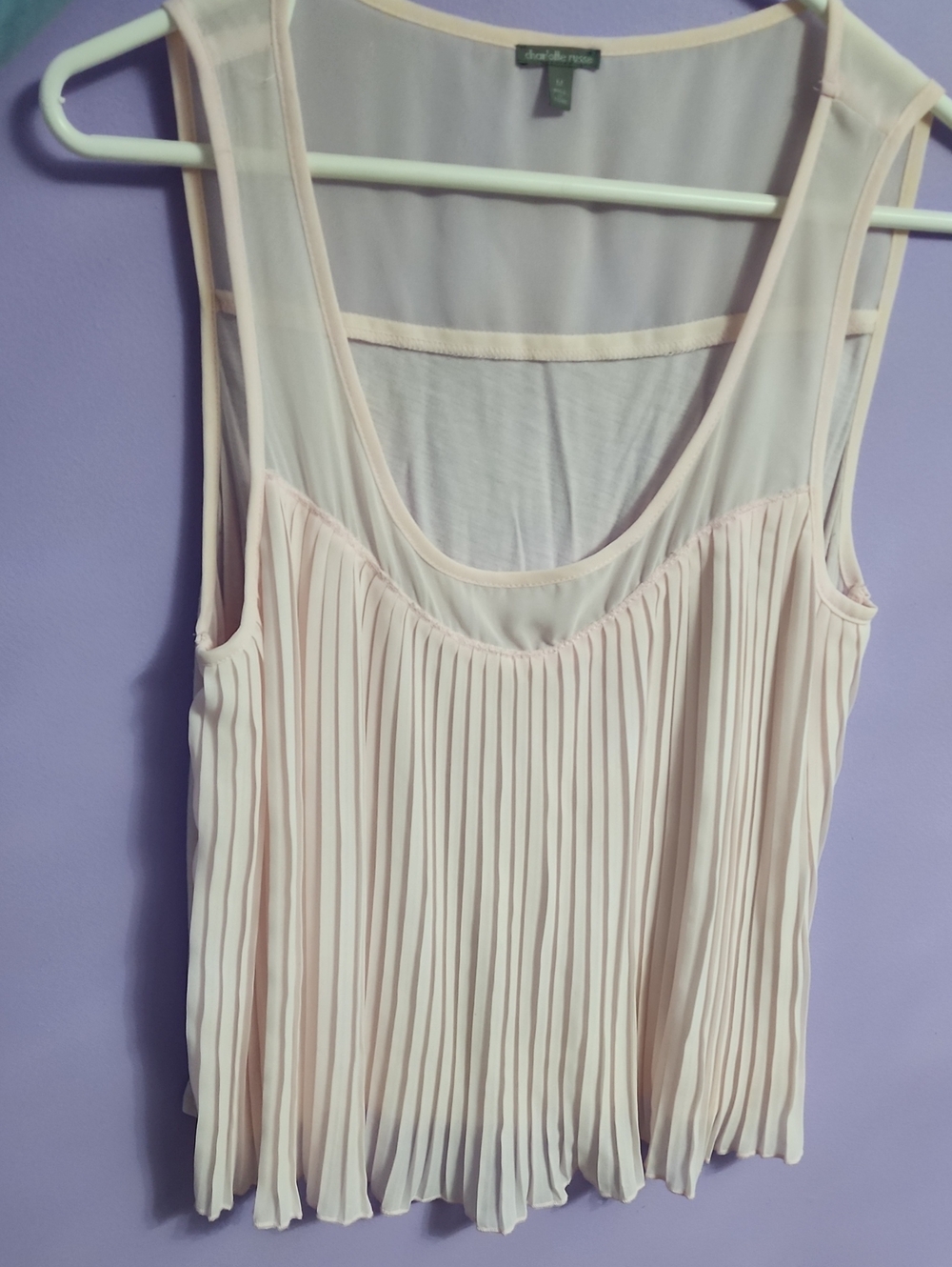 Pleated Chiffon Top - Pale Pink